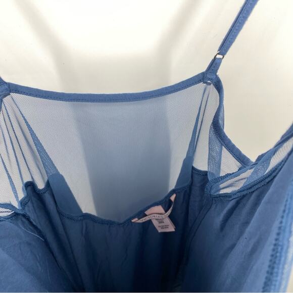 Victoria’s Secret Blue Sheer Slip Chemise Nighty Dress Lingerie Intimates Sz XS - Picture 8 of 9